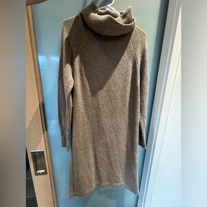 Kinross 100% Cashmere Grey Sweater Dress Turtleneck | Size Medium